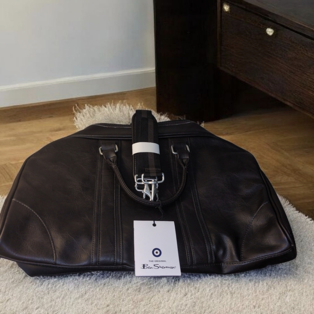 Ben Sherman 20" Travel Duffel Vegan Leather Weekender Carry On Duffle Luggage/Gy